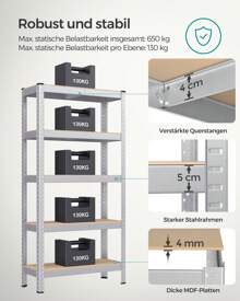 SONGMICS Utility Shelves - trắng - Xem 2