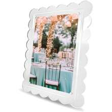 Scalloped Photo Frame With Magnetic Tabletop Display , Horizontal Or Vertical Display For High Definition Minimalist Pictures. - Clear - View 4