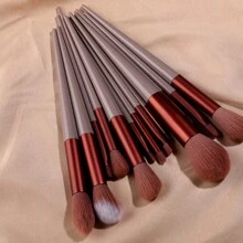 13 Pcs Professional Makeup Brushes Brush Set - Rust Brown - View 4