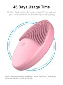 矽膠潔面刷，可清潔和去角質，防水電動潔面刷，臉部磨砂洗臉刷，臉部清潔刷，臉部磨砂刷 - 粉色 - 查看 8