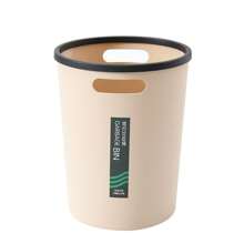 1 件装简约双耳垃圾桶，PP 材质，防摔，适用于客厅、厨房、浴室、盥洗室、办公室，圆形，容量大，垃圾储存，便携式垃圾桶 - 彩色 - 查看 5