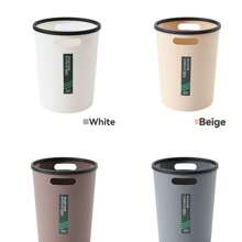 1 件装简约双耳垃圾桶，PP 材质，防摔，适用于客厅、厨房、浴室、盥洗室、办公室，圆形，容量大，垃圾储存，便携式垃圾桶 - 彩色 - 查看 7