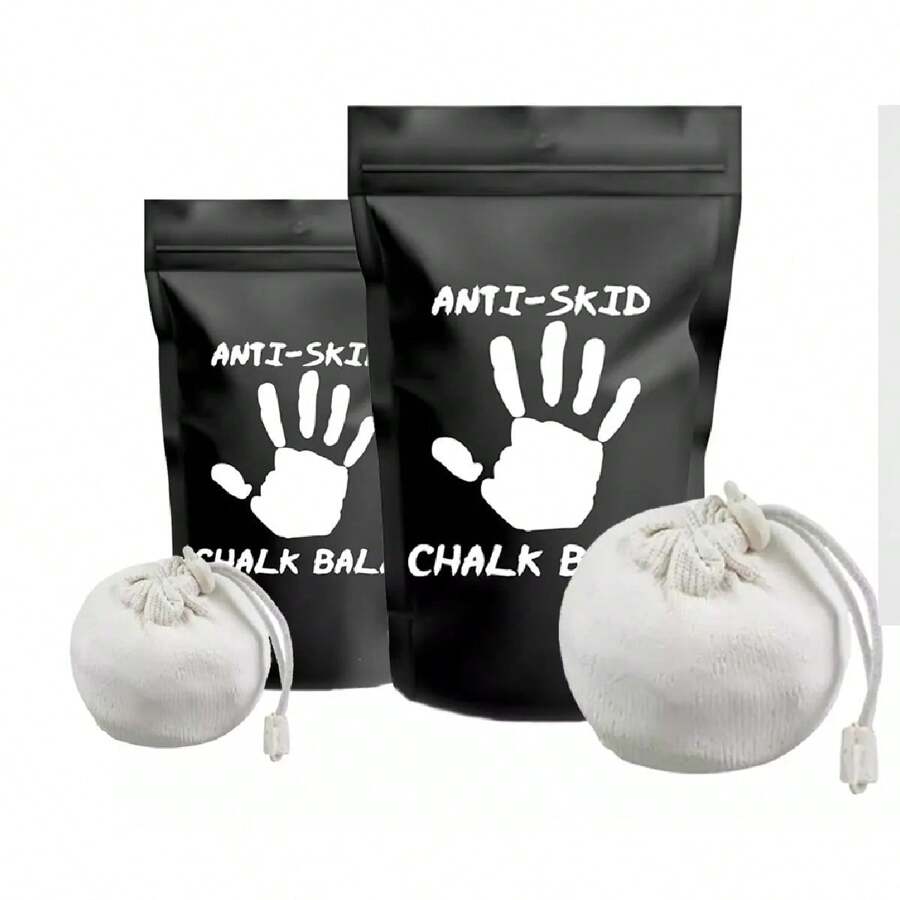 2 Magnesia Antiskid Gimnasia, Escalar, Crossfit Chalk Ball 85g - Negro - Ver 1