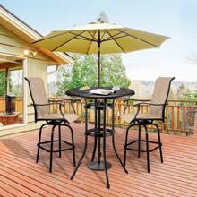 32*32*41" Outdoor Cast Aluminum Round Dining Table - Bronze - View 9