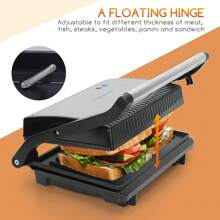 Aigostar Sandwich Toaster Panini Press, Deep Fill Toastie Maker, Electric Health Grill With Non-Stick Plates, 180° Flat Open, Stainless Steel, Easy To Clean, 800W - York - UK Plug(220-240V) - View 4