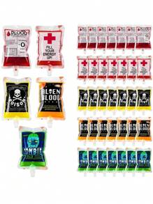 5/15/25 chiếc Túi đựng đồ uống Halloween Cosplay Ma cà rồng Túi đựng máu Zombie Đồ uống Túi đựng đồ uống Đạo cụ Vật dụng trang trí Halloween - Nhiều màu - Xem 2