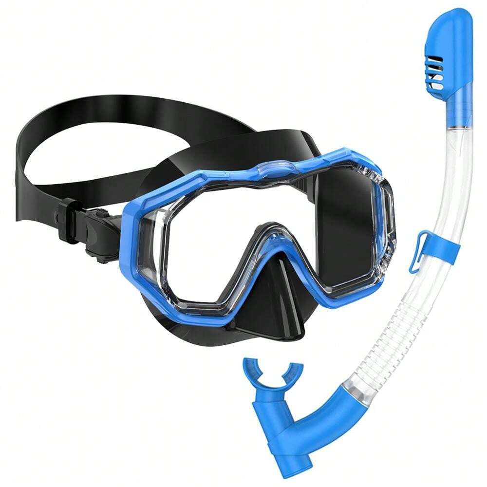 Masque De Plongée & Tuba – Ensemble Adulte, Verre Trempé 4 Mm, Tuba 40 Cm – Snorkeling Mer, Piscine