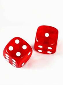 Kit 6 Pcs Dice For Living Room Game Red White Colorful Marbled 6 Sides - Đỏ - Xem 1