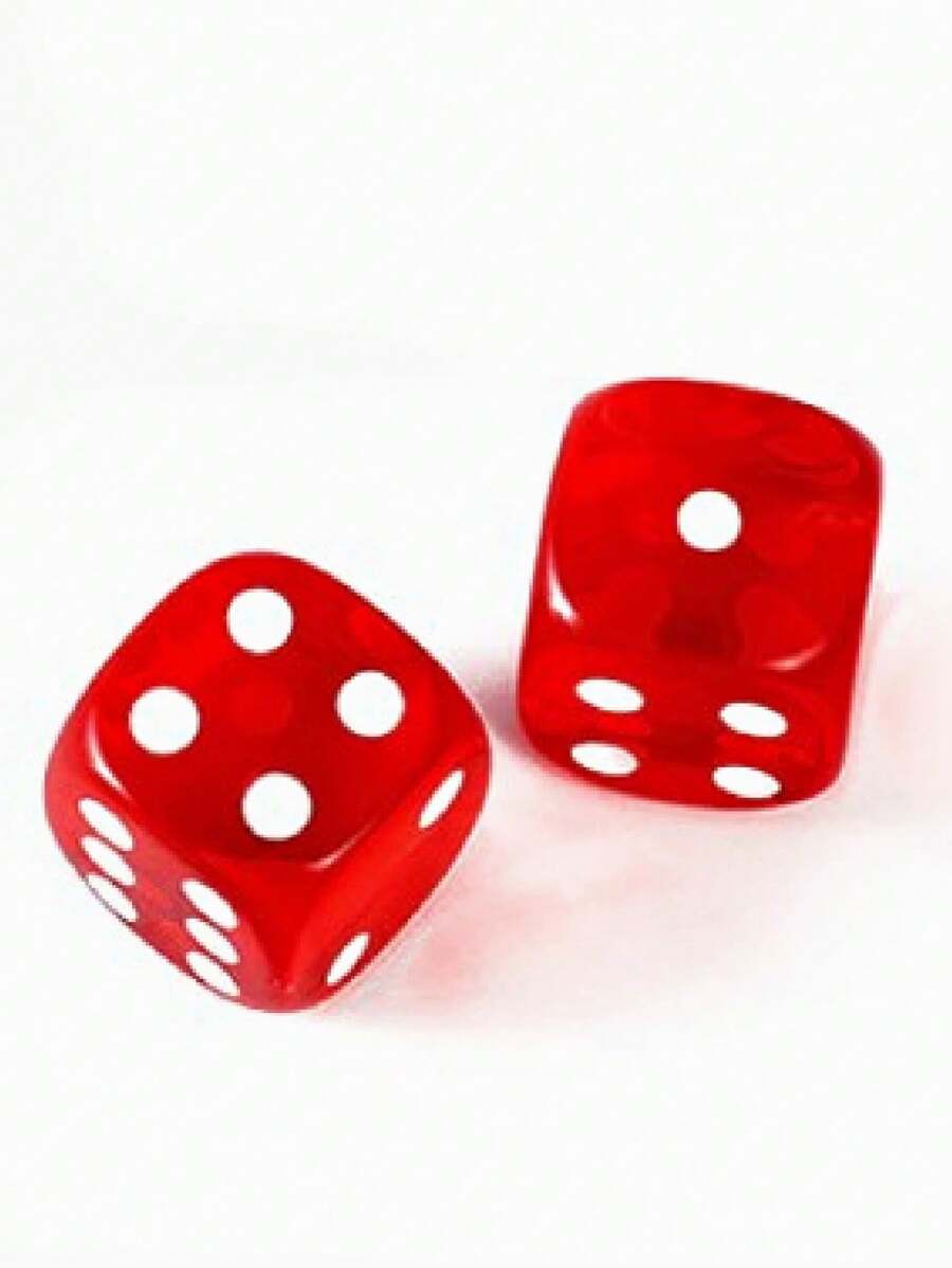 Kit 6 Pcs Dice For Living Room Game Red White Colorful Marbled 6 Sides - Đỏ - Xem 1