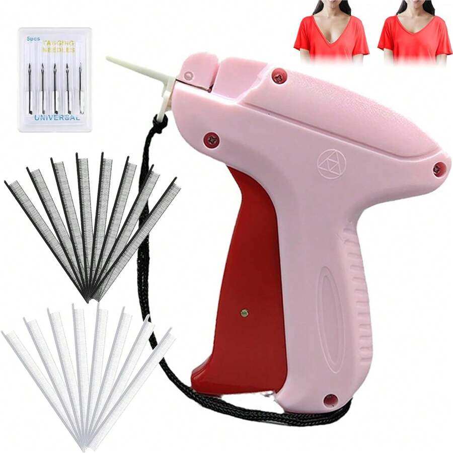 Stitchy Stitch Gun, Tagging Gun For Clothing, Stitch Gun With 5 Steel Needles 0.22 Inch And 500