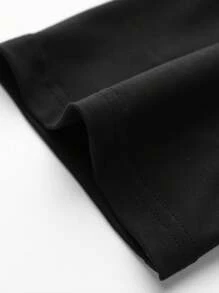 時尚潮流的年輕男孩街頭印花圓領T恤，夏季 - 黑色 - 查看 5