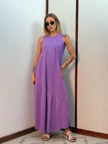 Women Long Dresses - Purple - View 1