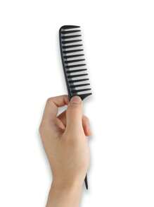 Peine de dientes anchos para desenredar el cabello, cepillo antiestático resistente al calor, adecuado para todo tipo de cabello peines peine pelo cepillo pelo de peines cepillo pelo - Negro - Ver 3