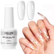 Gellen Conjunto de Gel Construtor de Unhas Gellen Builder 7 em 1, Gel Construtor Duro Rosa Gelatina Fortalecedor de Unhas, Gel de Extensão, Lâmpada de Unhas LED Curada, Gel Base de Cor, Cola de Unhas em Garrafa, Presente para Mulheres