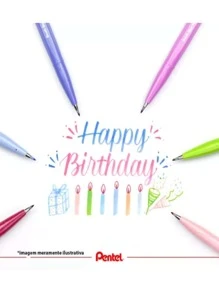 Brush Pens Kit Sign Pen Lettering Card 6 Colors Pentel Arts - 彩色 - 查看 3