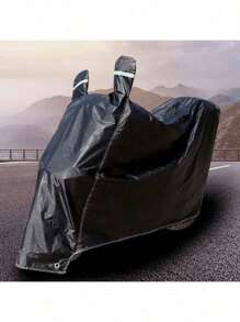 Cubre Moto Impermeable para Motocicleta Accesorio de Protección Funda universal para la lluvia para Motos, Motonetas, Bicicletas, Bicicletas electricas, impermeable contra lluvia y polvo. - Negro - Ver 1