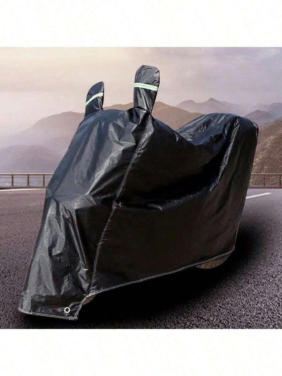 Cubre Moto Impermeable para Motocicleta Accesorio de Protección Funda universal para la lluvia para Motos, Motonetas, Bicicletas, Bicicletas electricas, impermeable contra lluvia y polvo. - Negro - Ver 1