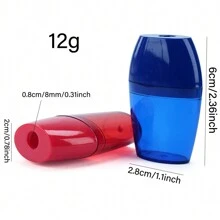 5pcs Candy Colored Hand-Held Stationery Pencil Sharpener With Simple And Clean Shape And Trash Bin Back To School - Random 5pcs Barrel - View 2
