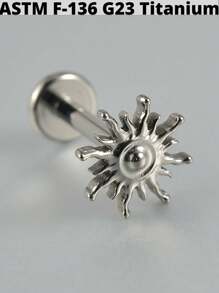 1 Stück Kubischer Zirkonia Sonne G23 Titan Knorpel Ohrringe Stecker 16G Innengewinde Stern Helix Cz Kubisch Zirkonia Blumen Ohr Tragus Piercing Schmuck Valentinstag