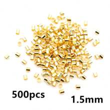500 pièces de perles de blocage de tube métallique de 1,5 à 2,0 mm, perles d'espacement pour la fabrication de bijoux de collier DIY, fournitures de découverte