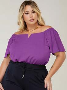 Plus Size Blouses - Purple - View 2