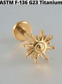 1 Stück Kubischer Zirkonia Sonne G23 Titan Knorpel Ohrringe Stecker 16G Innengewinde Stern Helix Cz Kubisch Zirkonia Blumen Ohr Tragus Piercing Schmuck Valentinstag