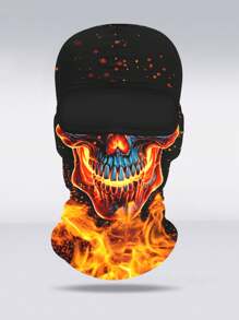 1pc Fashion Printed Balaclavas Men's Summer Breathable Cycling Mask Sunscreen Headcover Cool Print Cycling Full Coverage Hat