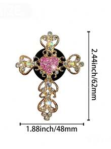 1 件装水钻心形汽车出风口香水座带金色水钻十字内饰空调装饰 - 均碼 - 查看 2