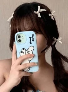 18pcs White Ribbon Bow Hair Clips In Ballet Style For Cute And Elegant Little Girls - White - View 4