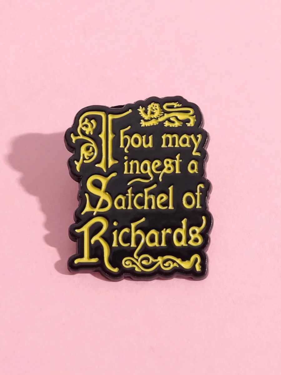 1入兒童學生幾何形狀字母創意卡通胸針彩繪針，派對日常穿戴禮物 - 黃色 - 查看 1