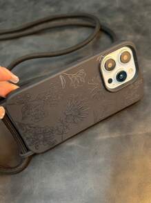 Ốp điện thoại Apple kèm móc khóa, thiết kế thể thao thời trang, có dây đeo, chống nước, chống sốc, chống rơi, chống trầy xước. - hoa sen - Xem 4