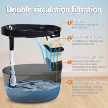 2,2 L/74 oz/0,58 Gallonen automatischer Katzenwasserbrunnen, USB-betrieben, mehrere Wasserzufuhrmodi, leise Anti-Trocken-Lauf-Wasserpumpe, bietet 7 Tage gesundes Trinkwasser und 1 Tag Notfall-Wasserspeicherung, Ersatzfilter erhältlich