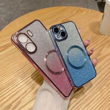 طقم حماية شاحن لاسلكي ممغنط للجذب المغناطيسي مطلي كهربائيًا أنيق ولامع متوافق مع حالات الهاتف المتوافقة مع OPPO Reno 12F، RENO11A، A3 PRO 5G، F27 PRO+، A60، A77S، A77، A18، A38، RENO7Z، RENO11 F، RENO8Z و 8T. غطاء هاتف لامع مطلي كهربائيًا مع شحن لاسلكي والتوافق المغناطيسي للجذب. غطاء ناعم بألوان مخملية لامعة متوافق مع النساء بوسادة حماية مضادة للسقوط - مطلي باللون الأسود اللامع + ملف مغناطيسي - مشاهدة 3