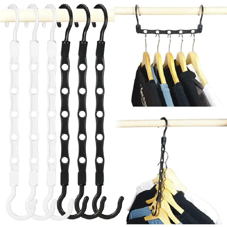 10pcs Magic Hangers - Space Saving Closet Organizer For Heavy Clothes - Sturdy Plastic Multi Hangers For Clothing Store  Decorations   Autumn Decor Festival Decor Room Decor Home Decor Fall Decor Bedroom Decor - Multicolor - View 7
