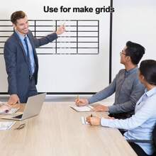 1/2/3/5 rollos de cinta adhesiva negra con cuadrícula para pizarra blanca de 3 mm de ancho, cinta gráfica autoadhesiva, cinta de líneas para presentaciones en el salón de clases y la oficina, 216 pies por rollo - Multicolor - Ver 5