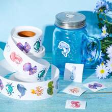 TYFYO 500 piezas/Rollo Pegatinas de Animales, Pegatinas de Animales Lindos del Espacio para Recompensas de Maestros, Útiles Escolares, Regalos de Fiesta de Animales, 1 Pulgada, Temporada de Regreso a Clases - Multicolor - Ver 4