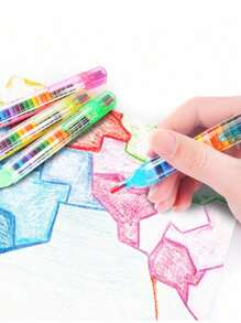 1支随机颜色可替换油画棒，20种鲜艳色彩，便携可水洗，是学校、艺术绘画和创意项目的理想之选，便携式绘画工具 | 蜡笔 | 塑料笔身