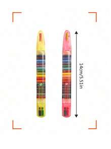 1支随机颜色可替换油画棒，20种鲜艳色彩，便携可水洗，是学校、艺术绘画和创意项目的理想之选，便携式绘画工具 | 蜡笔 | 塑料笔身