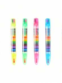 1支随机颜色可替换油画棒，20种鲜艳色彩，便携可水洗，是学校、艺术绘画和创意项目的理想之选，便携式绘画工具 | 蜡笔 | 塑料笔身