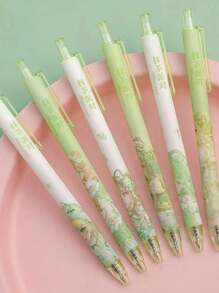 6 peças Canetas neutras clicáveis, Caneta de Assinatura Preta Baseada em Água ST para Estudante, Caneta de Secagem Rápida, item obrigatório de volta às aulas - Multicolorido - Visão 10