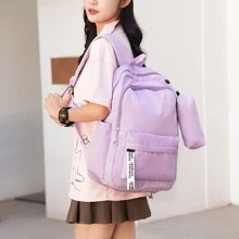 Túi sách nhẹ, di động có dây đeo. Balo đi học Preppy. Túi đi học đại học thông thường. Bộ túi nữ màu trơn. Có hộp đựng bút chì. Đồ dùng học tập cho ngày tựu trường, Đồ dùng học tập. Dành cho sinh viên đại học, học sinh, thanh thiếu niên, bé trai và bé gái. Balo đi học, Cặp đi học, Cặp sách đi học, Balo lớn, Balo đi học, Túi xách đi học di động, Nhẹ, Sức chứa lớn, Ngăn đựng máy tính xách tay, Có hộp đựng bút chì, Thích hợp cho bé gái tuổi teen, Nữ sinh viên đại học, Hoàn hảo cho ngày tựu trường, Cao đẳng, Trung học cơ sở, Trung học phổ thông, Ngày đầu tiên đi học - Màu tím - Xem 7
