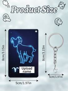 1pc Custom-Made Acrylic Keychain With 12 Constellations, Personalized Name Keychain, Laser Engraved Stainless Steel Keyring, Car Backpack Pendant Keychain, Perfect For Men And Women, Fashionable Gifts For Birthdays, Weddings, Christmas, Father's Day, And Valentine's Day Graduation