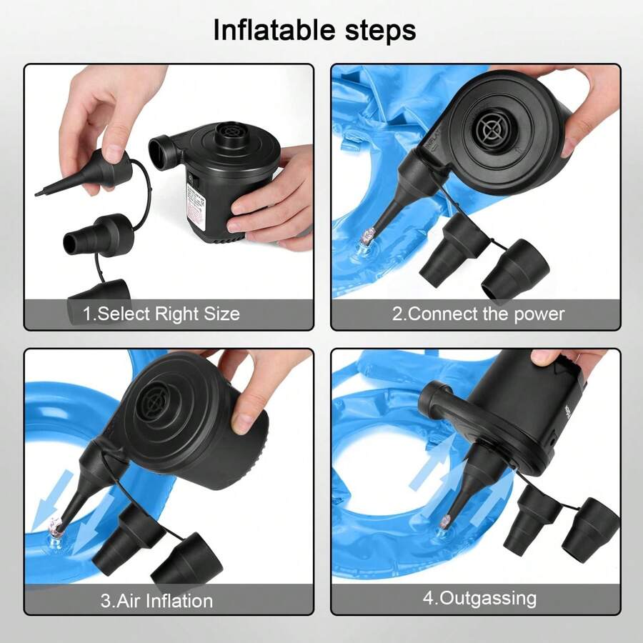 Electric Air Pump Battery Air Pump Inflatable Portable 2In1 Deflate