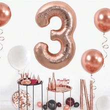 1 quả bóng bay lá vàng hồng 40 inch dùng cho tiệc sinh nhật, trang trí sự kiện kỷ niệm và trang trí tốt nghiệp, Giáng sinh - Hoa hồng vàng - Xem 7