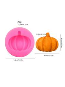 1 件多款万圣节南瓜香味蜡烛大号和小号硅胶模具、新郎新娘蜡烛模具、DIY 南瓜蝙蝠新娘装饰石膏模具 - 粉色 - 查看 2