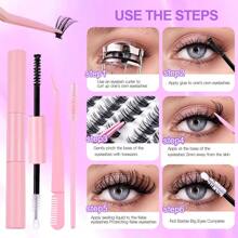 Bộ nối mi chuyên nghiệp DIY Fluffy Lash - 304050D 6080D D Curl Lash Clusters, Lông mi mỏng riêng lẻ, Keo dán mi, Nhíp mi, Cọ mi (10-18mm) - Dễ sử dụng, Lâu trôi, Chống nước, Không độc ác, Kết quả đạt chuẩn salon - Nhiều màu - Xem 2