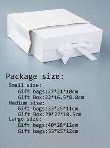 2pcs Solid Gift Package (Gift Bag & Box) With Foldable Double-Door Design, DIY For Birthday Party, Festival, National Day, Family Gathering, Wedding And Souvenir