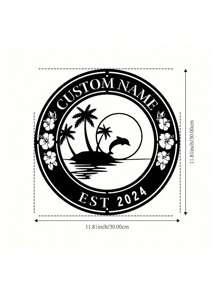 One Iron Art Customized Beach Juice Wall Art For Personalized Home Decoration. A Dolphin For Bedroom Decoration Sign Suitable For Porch, Terrace And Gifts. Birthday Graduation