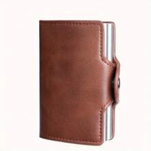 双层大容量男士身份证银行防封锁保护魔术小钱钱包卡夹钱包名片夹信用卡夹男士迷你钱包卡片钱包射频识别钱包 - 彩色 - 查看 16