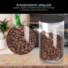 Set Of 2 Airtight Kitchen Pots Acrylic Groceries Square Stackable With Seal Organizer Set 1.4L - 白色 - 查看 6